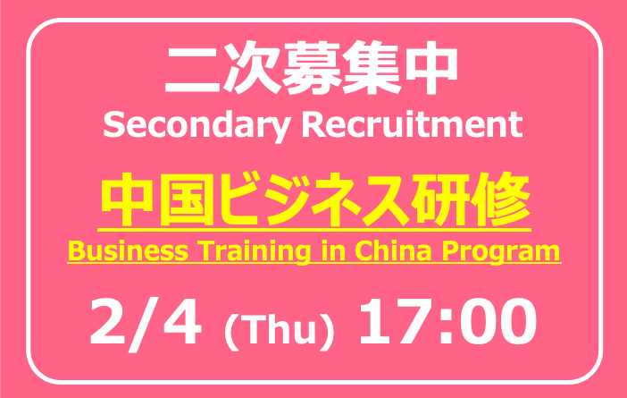 Business Training in China Program (DNA Internship Alternative Program)